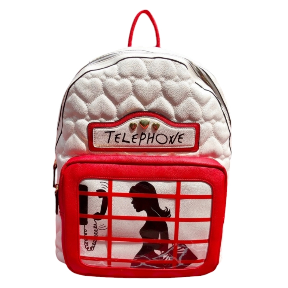 Rare! Betsey Johnson Phone Booth Backpack NWOT